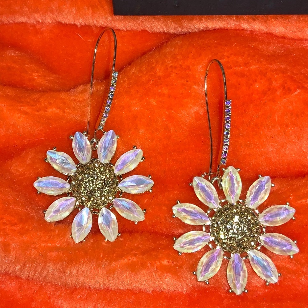 Betsey Johnson embellished flower earrings